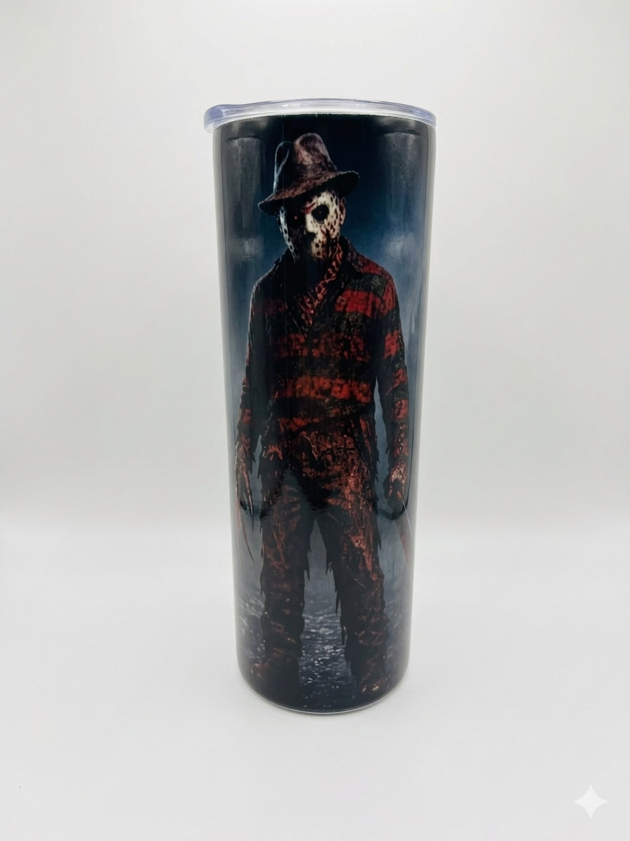 Jason/Freddy mash Halloween Tumbler